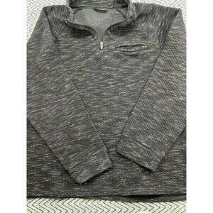 Marc Anthony Mens XXL Quarter-Zip Pullover Sweater Black/Gray Cotton Blend